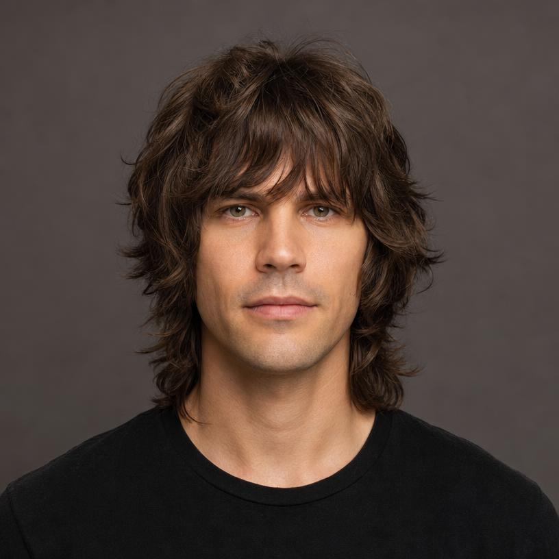 Shag haircut on a man
